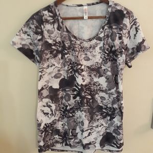 LulaRoe Gray and a White Floral Top